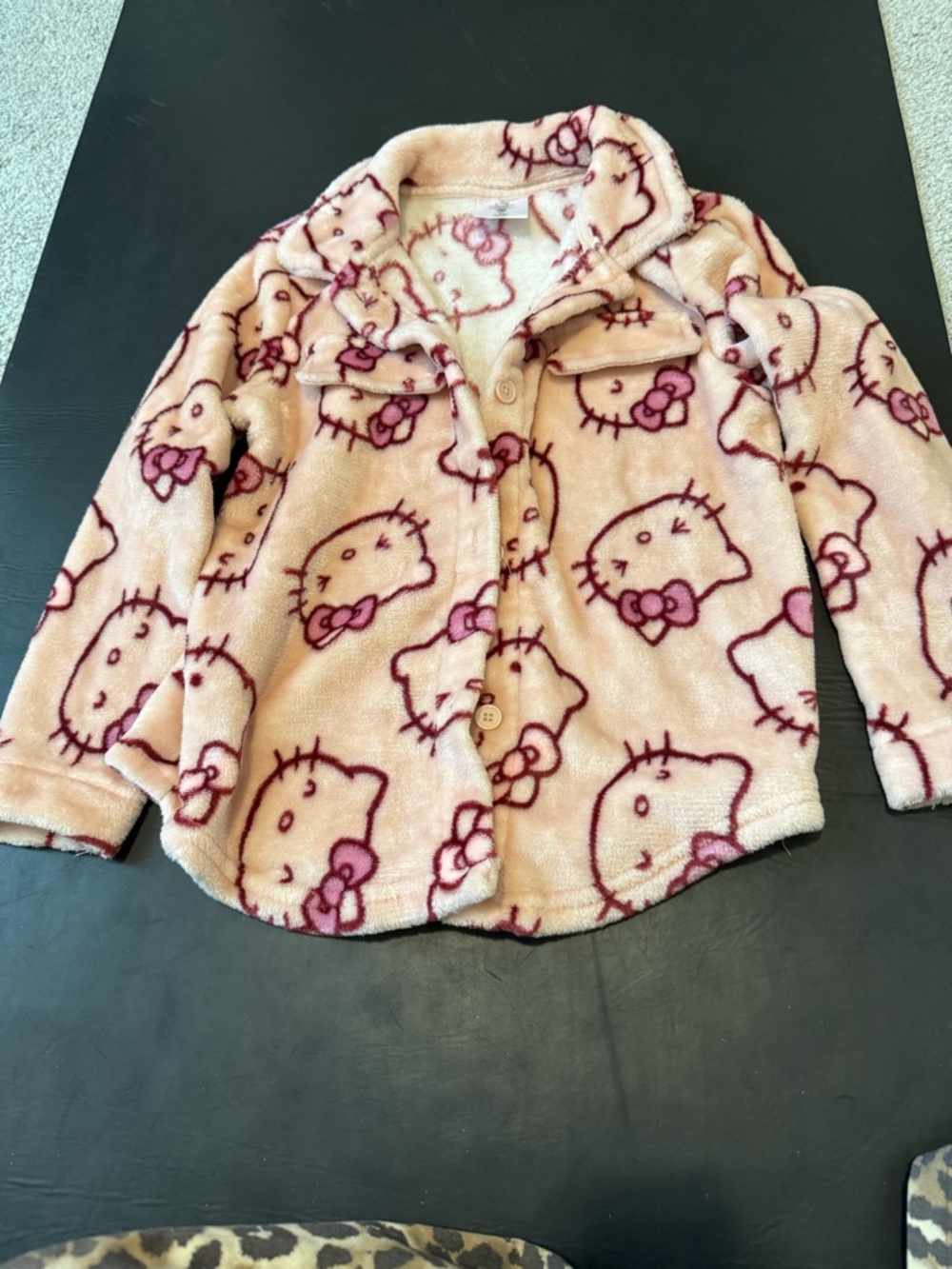 Hello Kitty Plush Jacket in Light Pink with Magenta Print